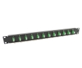 19 1U Panel with 12 Duplex LC Green Adapters