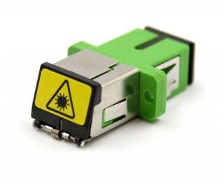 Shuttered SC Simplex Green Adapter with Flange