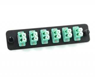 LGX Adapter Plate with 6 Duplex LC Aqua Adapters
