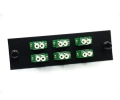 FType Plate with 6 Duplex LC Green Adapters