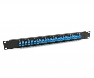 19 1U Panel with 24 Simplex SC Blue Adapters