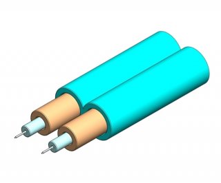 2mm Duplex Multimode OM3 Cable Aqua LSZH