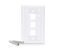 3 Port Keystone Wall Plate with ID Window Single Gang