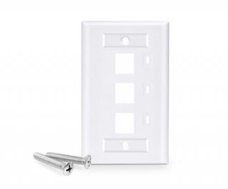 3 Port Keystone Wall Plate with ID Window Single Gang