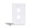2 Port Keystone Wall Plate with ID Window Single Gang