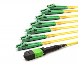 2m MTP Female to 12 LC/APC 12 Fiber Duplex Singlemode OS2 9/125 Fanout Cable