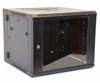 9U Wall Mount Equipment Cabinet Glazed Door Double