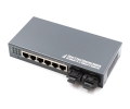 6 Port Fiber Switch 10/100 RJ45 to 2 Fiber Port WDM 25km