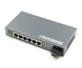 6 Port Fiber Switch 10/100 RJ45 to 1 Fiber Port Singlemode 25k