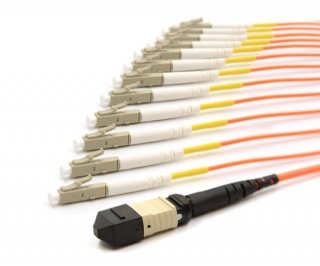 5m MTP Male to 12 LC UPC 12 Fiber Multimode OM1 625/125 Fanout Cable