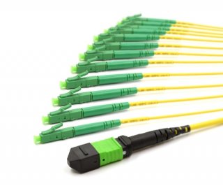 3m MTP Male to 12 LC APC 12 Fiber Singlemode OS2 9/125 Fanout Cable