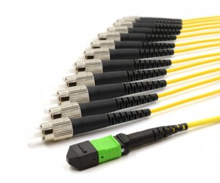 10m MTP Male to 12 FC UPC 12 Fiber Singlemode OS2 9/125 Fanout Cable