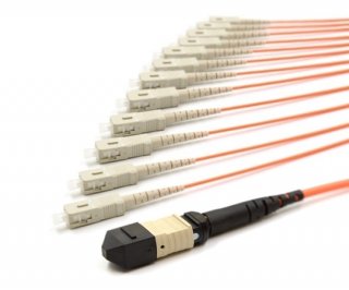 3m MTP Male to 12 SC UPC 12 Fiber Multimode OM1 625/125 Fanout Cable