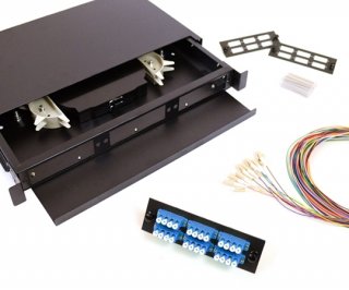 12 Fiber LC 9/125 1U Splicing Patch Panel Kit