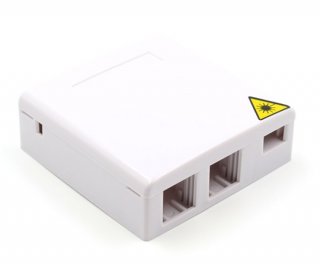 2 Fiber Wall Outlet Box with 4 Ports1 SC Adapter 1 RJ45 and 1 RJ11