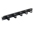 1U Cable Management Panel with 5 Metal DRings