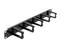 1U Cable Management Panel with 5 Plastic DRings