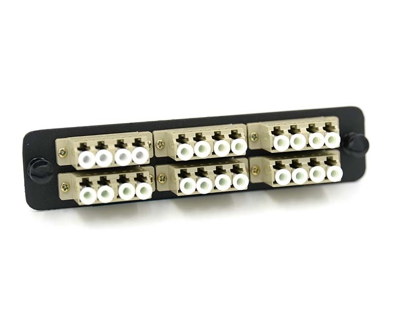 FType Plate with 6 Quad LC Beige Adapters