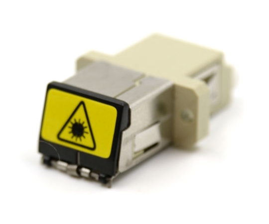 Shuttered LC Duplex Beige Adapter with Flange Shuttered LC Duplex Beige Adapter with Flange