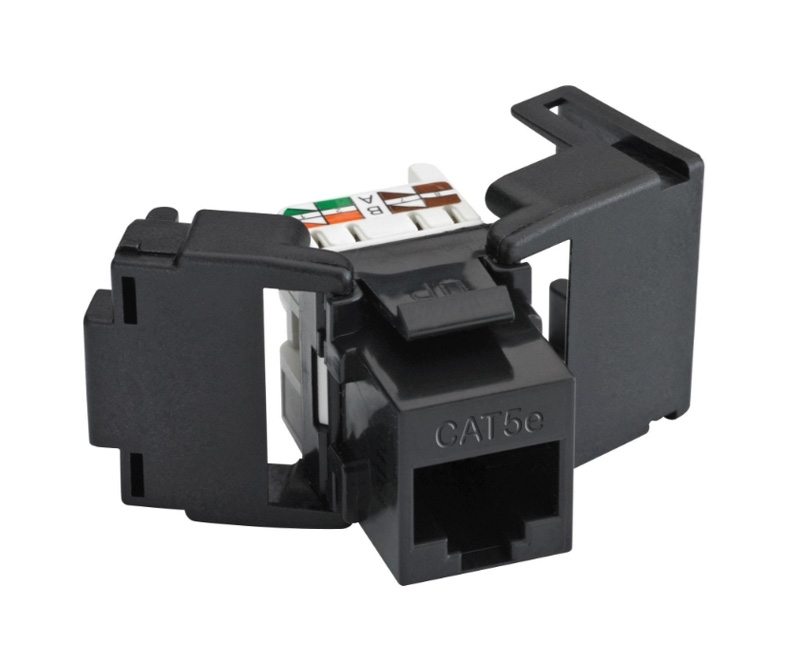 Cat5e Keystone Jack Toolless Butterfly Black