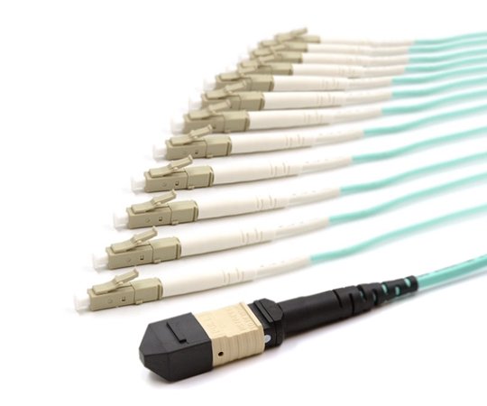 1m MTP Male to 24 LC UPC 24 Fiber Multimode OM3 50/125 Fanout Cable 1m MTP Male to 24 LC UPC 24 Fiber Multimode OM3 50/125 Fanout Cable
