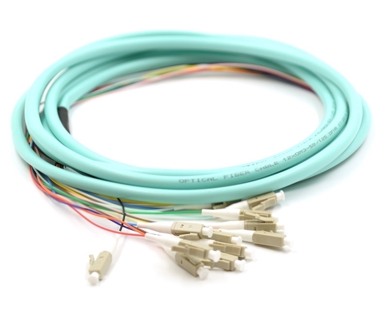 3m 12 Fiber LC Pigtail Multimode OM3