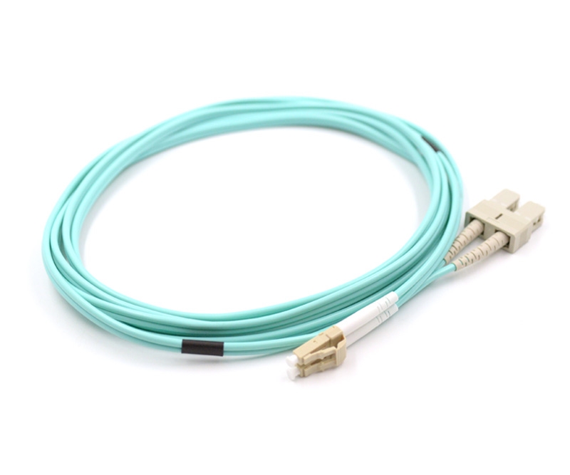 10m LC to SC Duplex OM3 Armored Fiber Cable