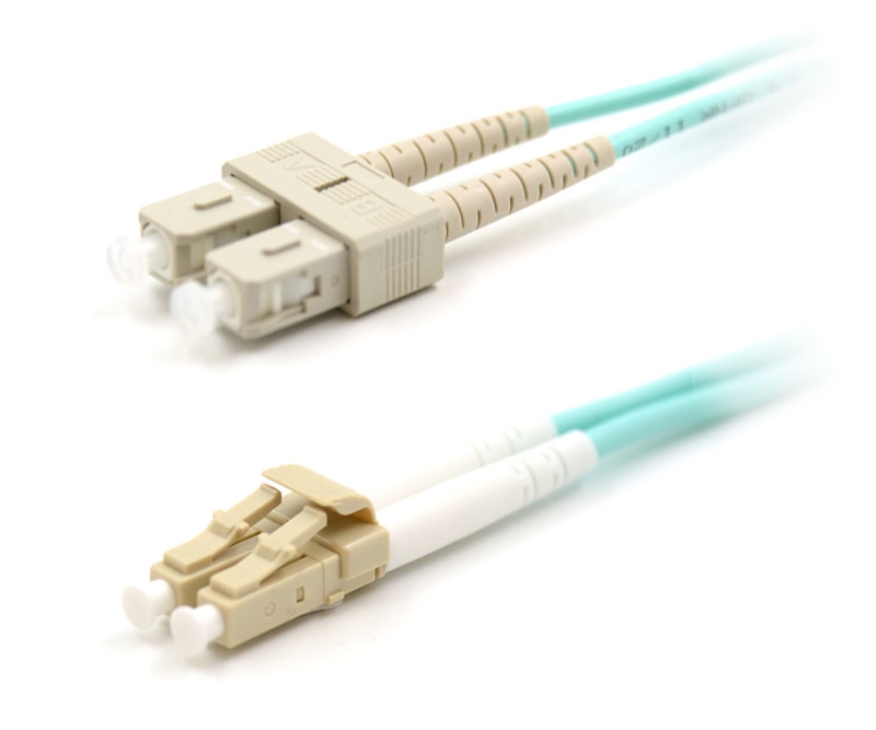 10m LC to SC Duplex OM3 Armored Fiber Cable