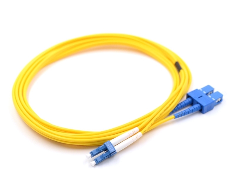 15m LC to SC Duplex Singlemode Armored Fiber Cable