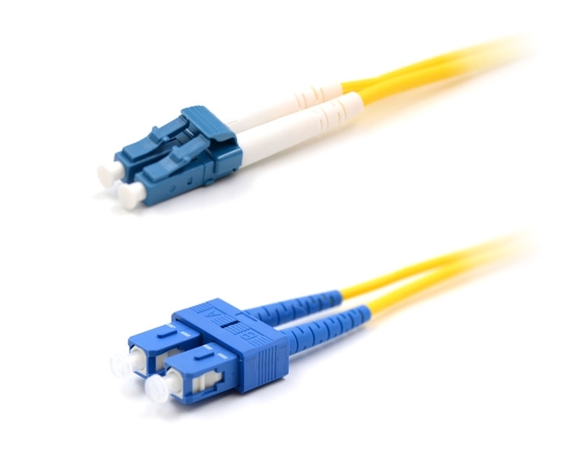 15m LC to SC Duplex Singlemode Armored Fiber Cable