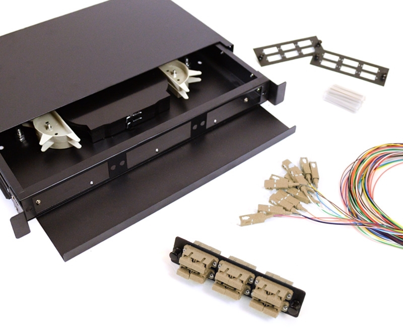 24 Fiber SC 625/125 1U Splicing Patch Panel Kit