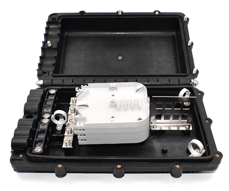 24 Fiber Horizontal Splice Enclosure 6 Ports 4 Trays