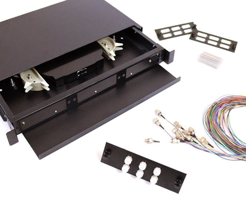 12 Fiber FC OM3 50/125 1U Splicing Patch Panel Kit