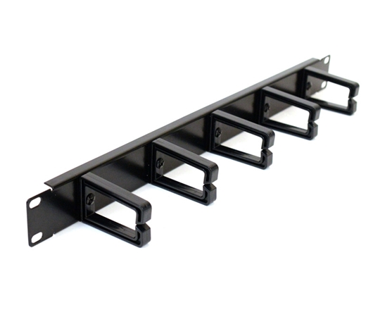 1U Cable Management Panel with 5 Plastic DRings 1U Cable Management Panel with 5 Plastic DRings