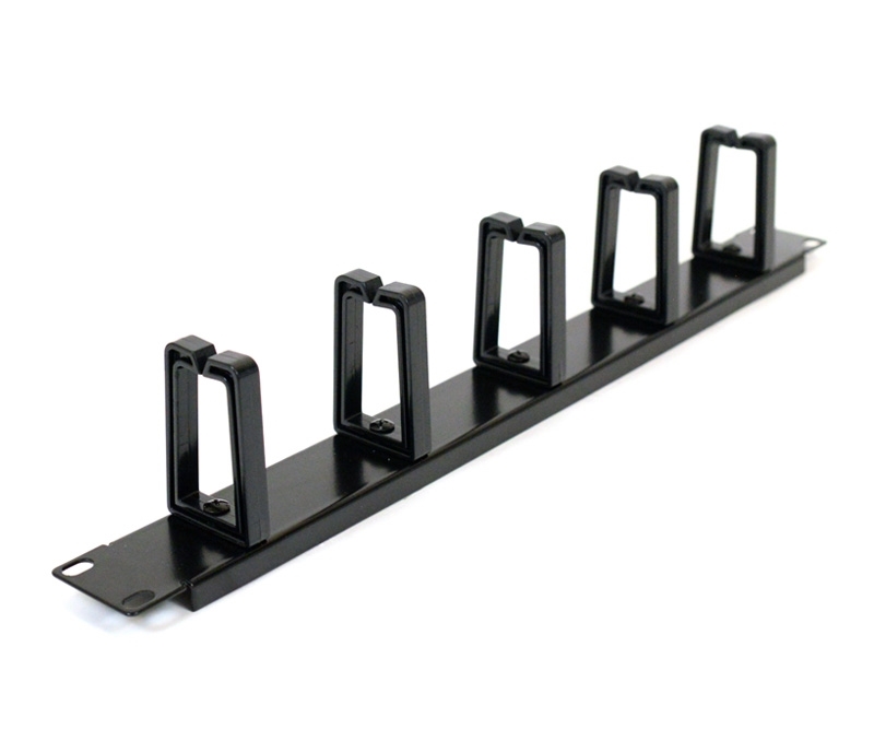 1U Cable Management Panel with 5 Plastic DRings