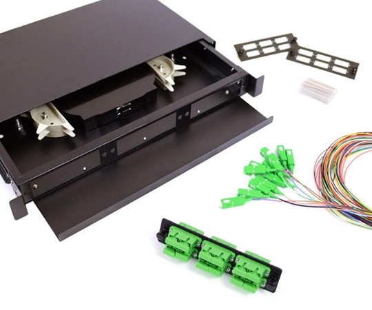 24 Fiber SC/APC 9/125 1U Splicing Patch Panel Kit 24 Fiber SC/APC 9/125 1U Splicing Patch Panel Kit